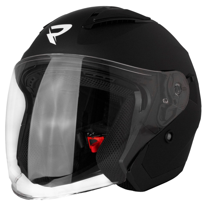 Cască de motocicletă deschisă Street Racer Sonic negru mat
