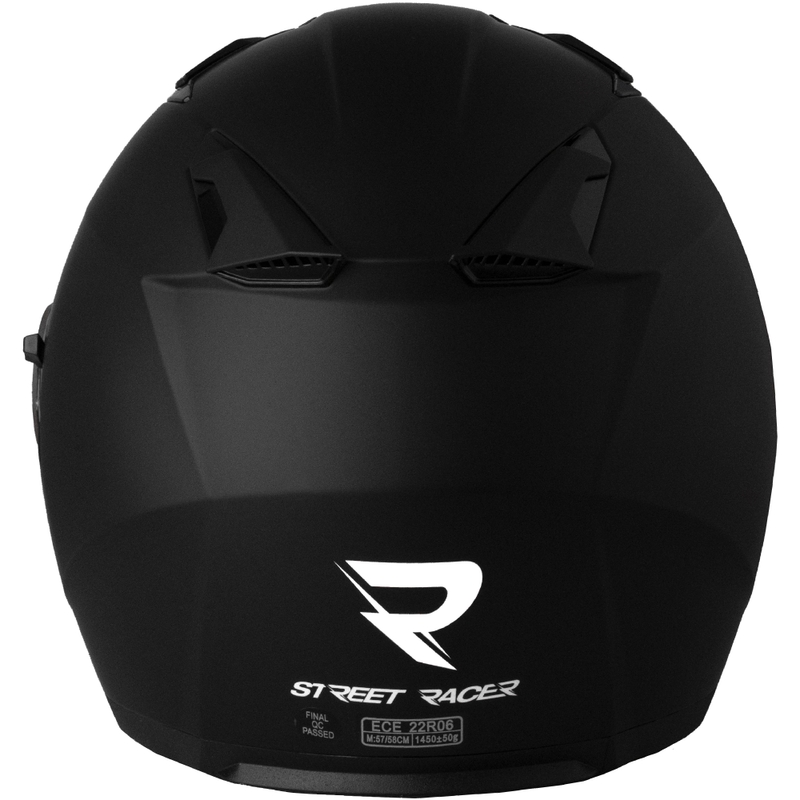 Cască de motocicletă deschisă Street Racer Sonic negru mat
