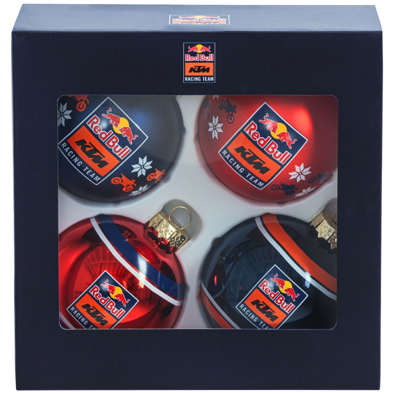 Flacoane de Crăciun Red Bull KTM Decoration Set albastru-portocaliu