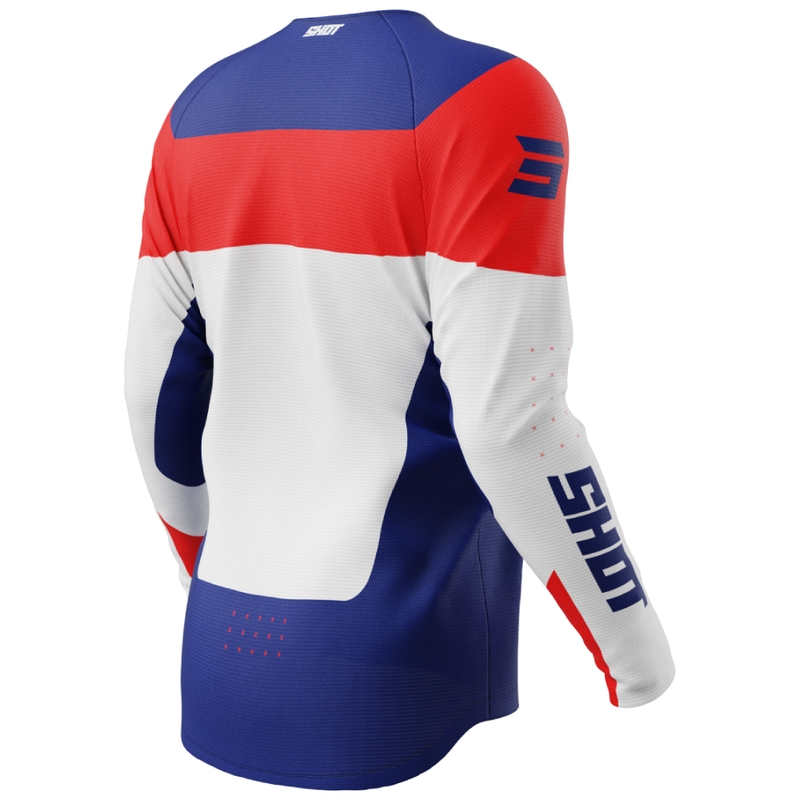 Tricou de motocross pentru copii Shot Draw League albastru-roșu