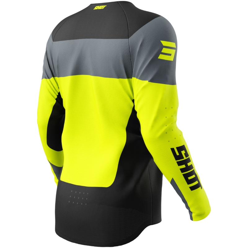 Tricou motocross copii Shot Draw League galben fluo