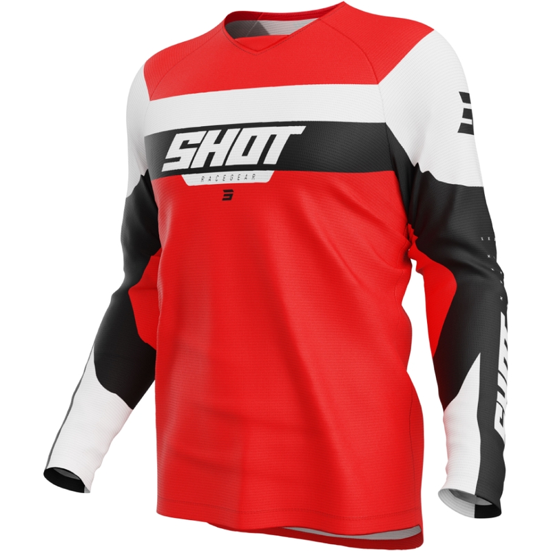 Tricou roșu de motocross Shot Draw League pentru copii