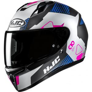 Casca moto integrala HJC C10 Aspa MC28SF negru-albastru-roz-argintiu