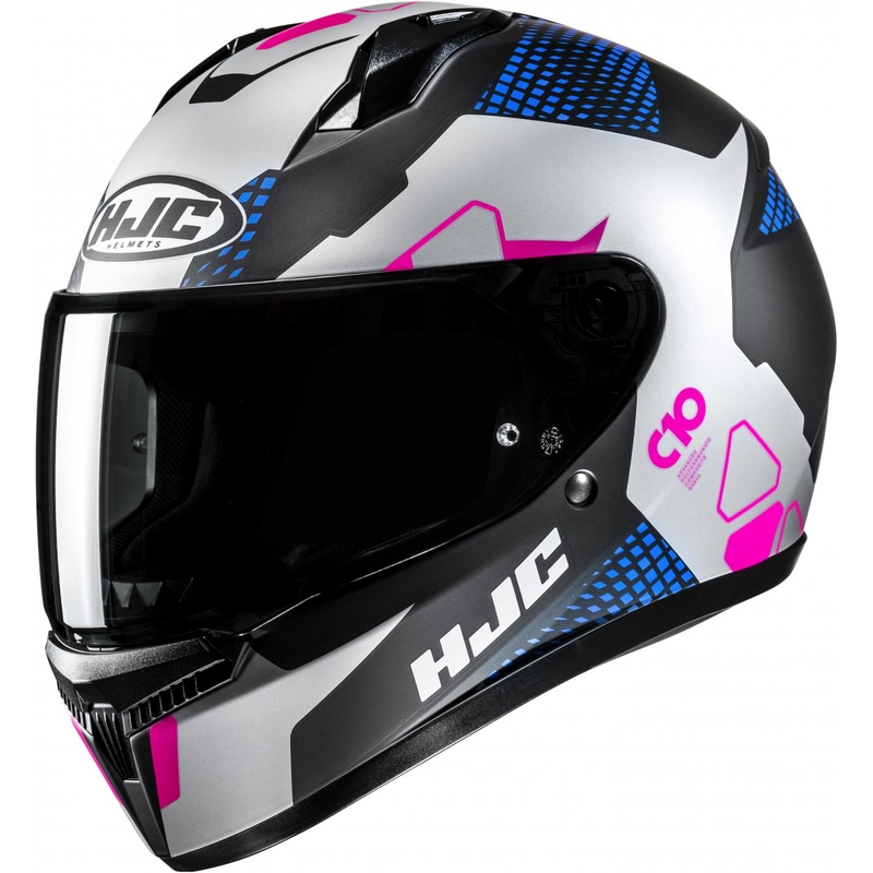 Casca moto integrala HJC C10 Aspa MC28SF negru-albastru-roz-argintiu
