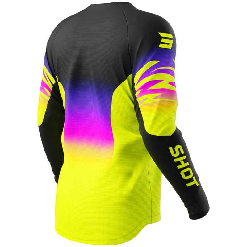 Tricou motocross copii Shot Draw X-Trem galben fluo