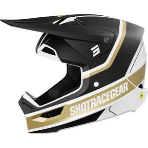 Casca de motocross Shot Race Mythic negru-auriu mat