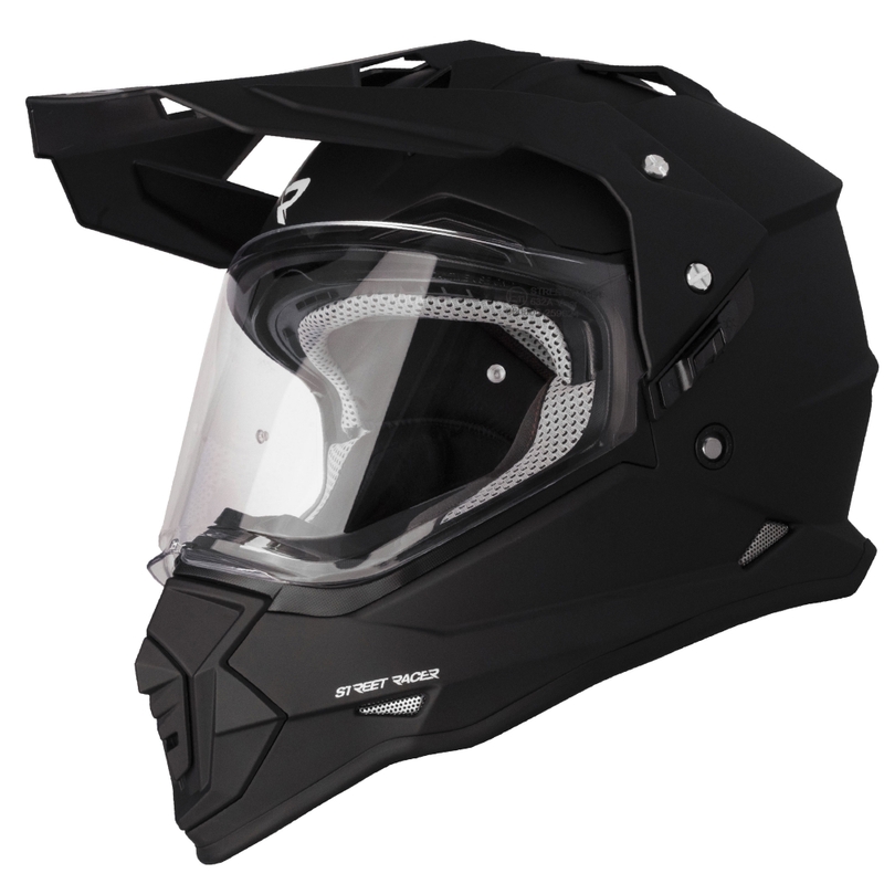 Cască de motocicletă Enduro Street Racer Ignite negru mat