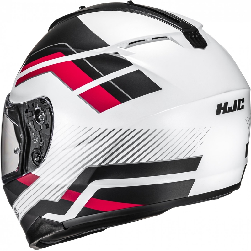 Casca moto integrala HJC C70N Belis MC1SF negru-alb-rosu
