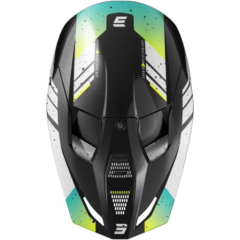 Casca de motocross Shot Furious Mirage albastru-galben fluo