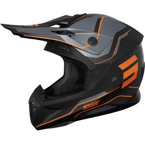 Casca de motocross Shot Pulse Lines negru-portocaliu mat