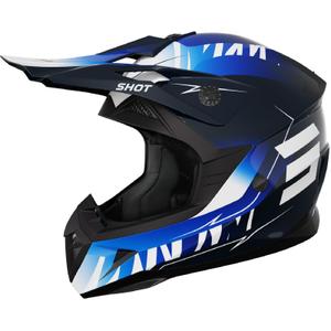 Casca de motocross Shot Pulse X-Trem albastra