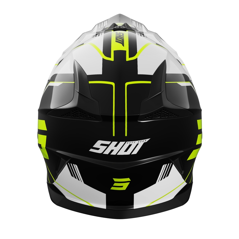 Casca motocross copii Shot Pulse Lines negru-galben fluo