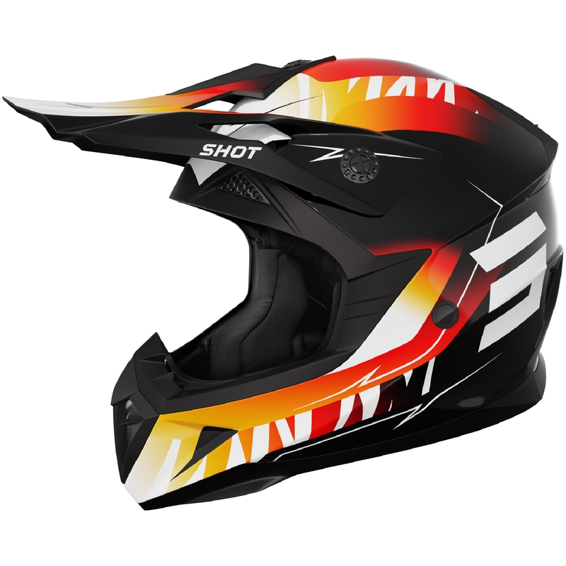 Casca motocross copii Shot Pulse X-Trem portocaliu-rosu