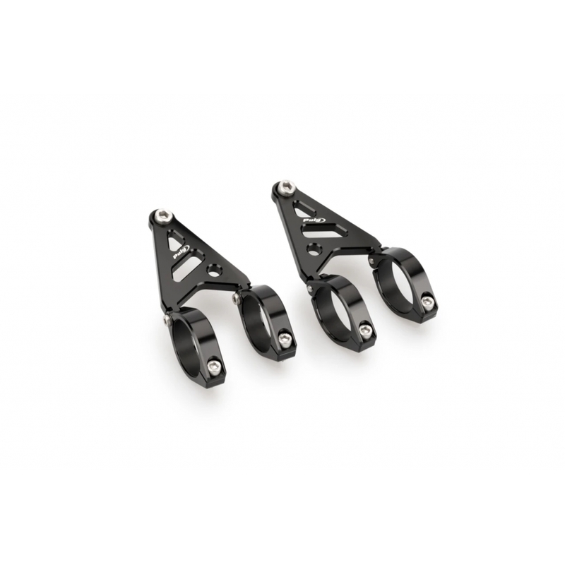 Clamp set PUIG LUMEN LED d 42-43mm + suport for headlights Negru