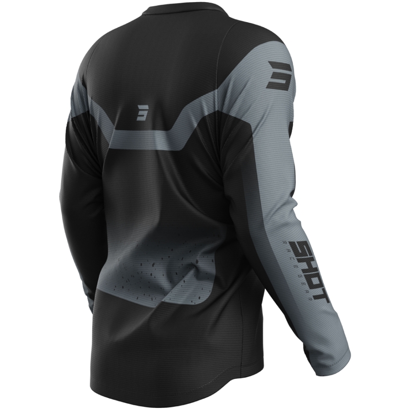 Tricou de motocross Shot Devo Blast negru-gri