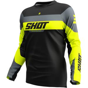 Tricou motocross Shot Devo League galben fluo