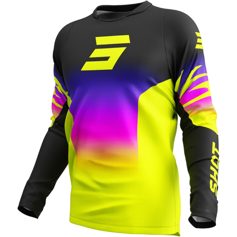 Tricou motocross Shot Devo X-Trem galben fluo