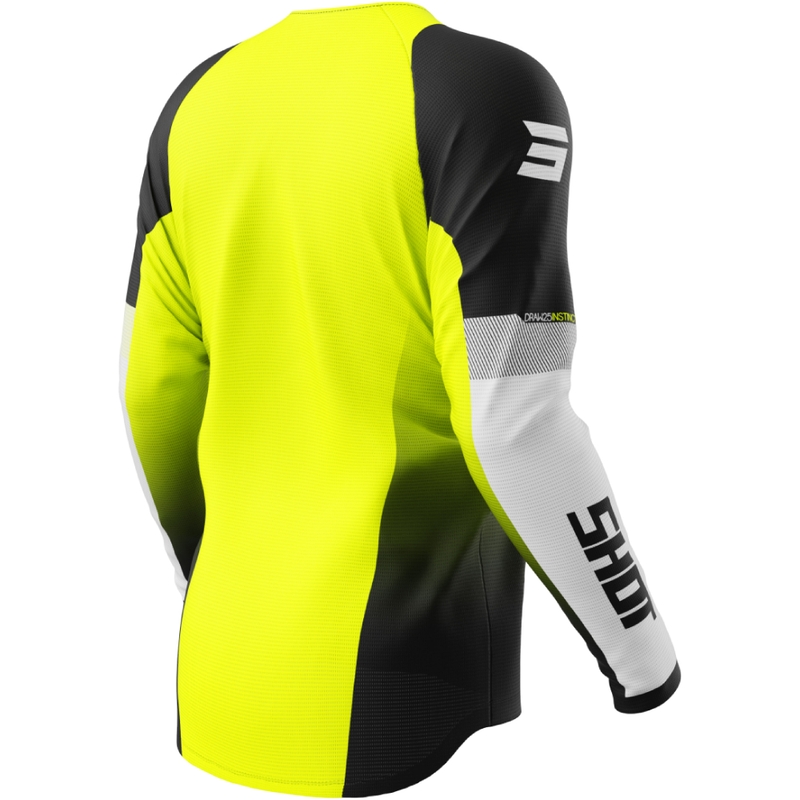 Tricou de motocross Shot Draw Instinct galben fluo