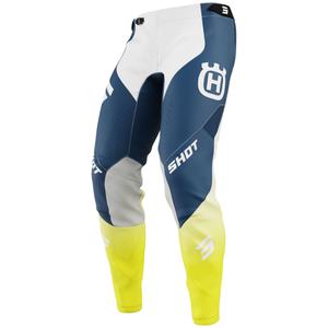 Pantaloni de motocross Shot Aerolite HVA albastri