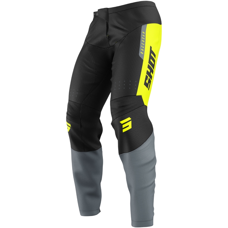 Pantaloni de motocross Shot Devo League galben fluo