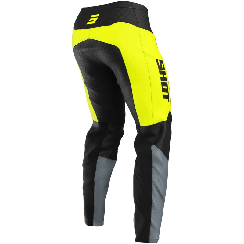 Pantaloni de motocross Shot Devo League galben fluo