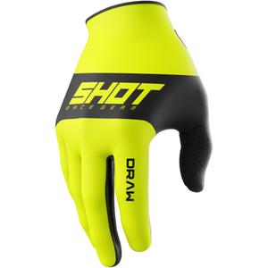 Mănuși de motocross Shot Draw Sky galben fluo