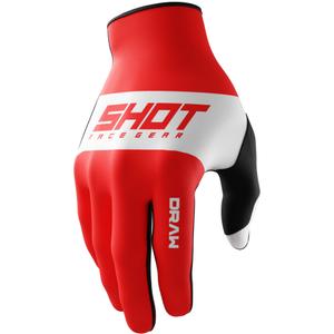 Mănuși de motocross Shot Draw Sky roșu