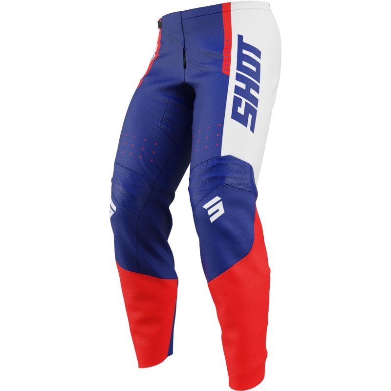 Pantaloni motocross copii Shot Draw League albastru-roșu