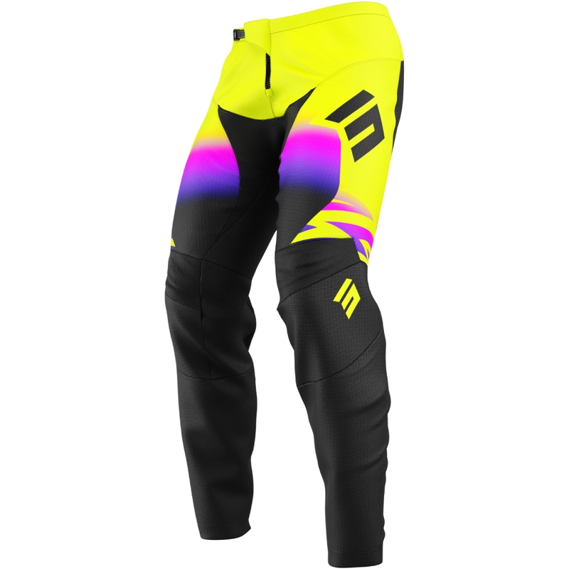 Pantaloni motocross copii Shot Draw X-Trem galben fluo