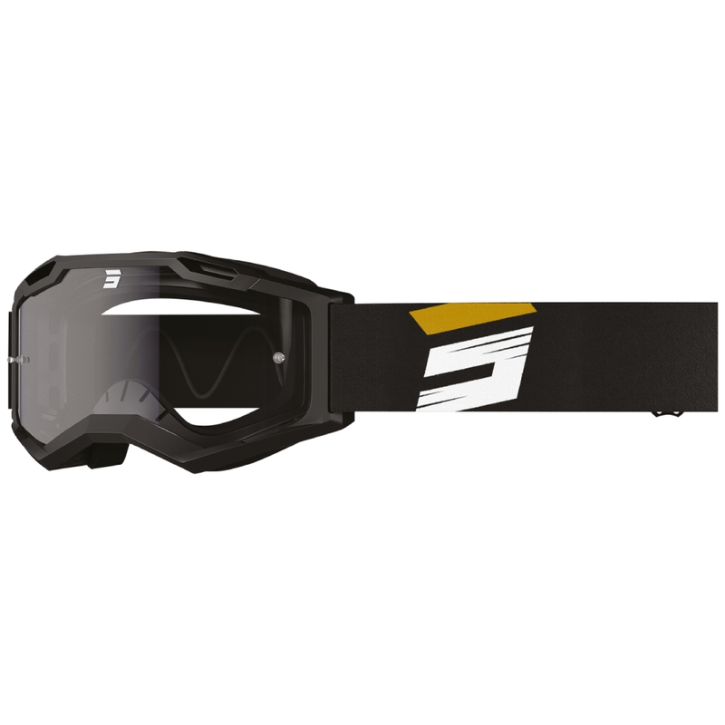 Ochelari de motocross Shot Assault 2.0 Claw aurii cu plexiglas transparent