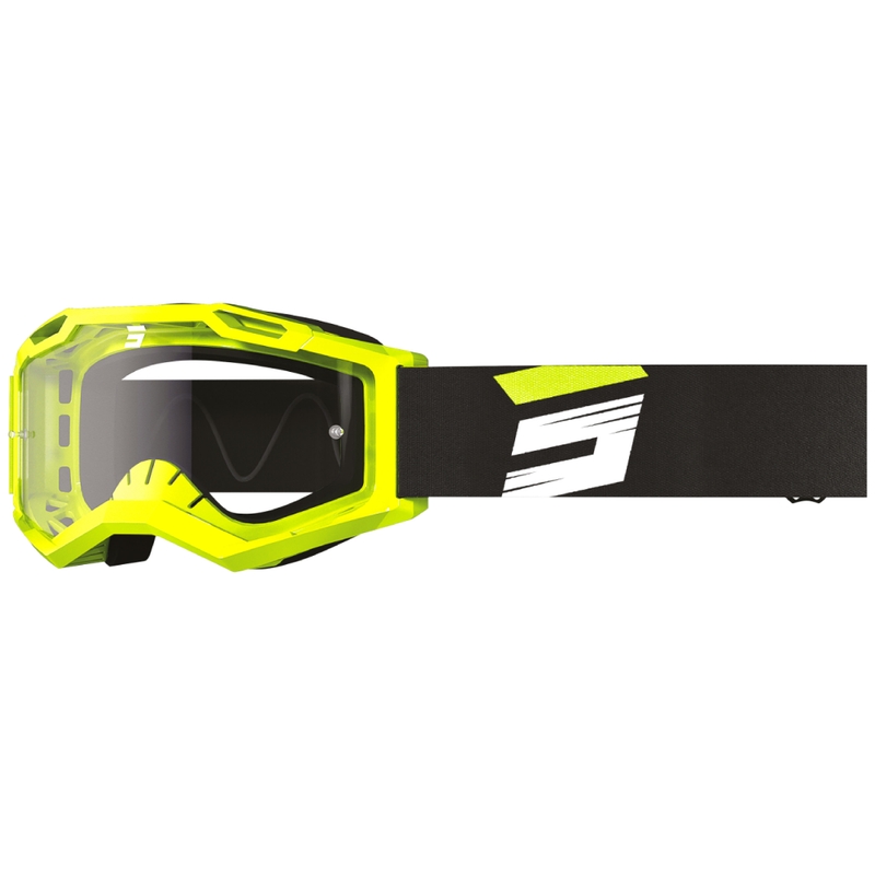 Ochelari de motocross Shot Assault 2.0 Claw galben fluo cu plexiglas transparent