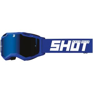 Ochelari de motocross Shot Assault 2.0 Albastru solid cu plexiglas iridiu