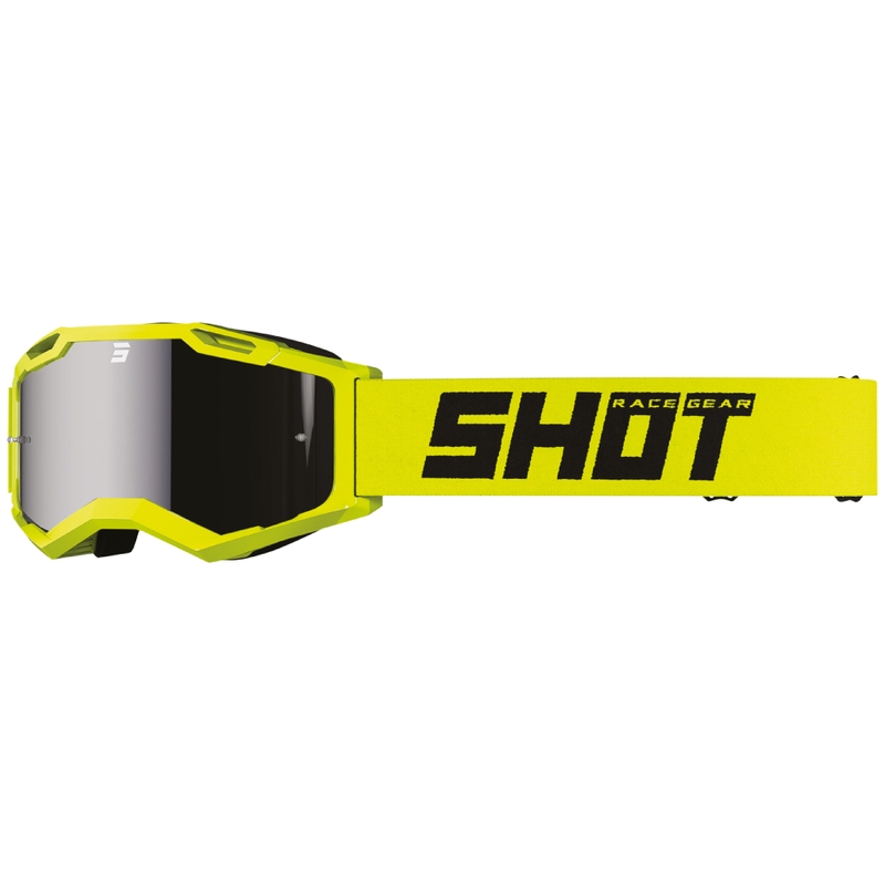 Ochelari de motocross Shot Assault 2.0 Galben fluo solid cu sticla iridium