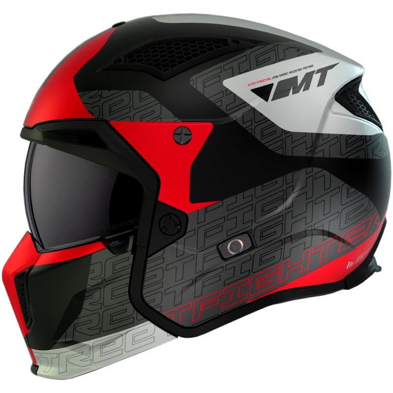 Cască de motocicletă MT Streetfighter SV Totem B15 negru-gri-alb-roșu lichidare