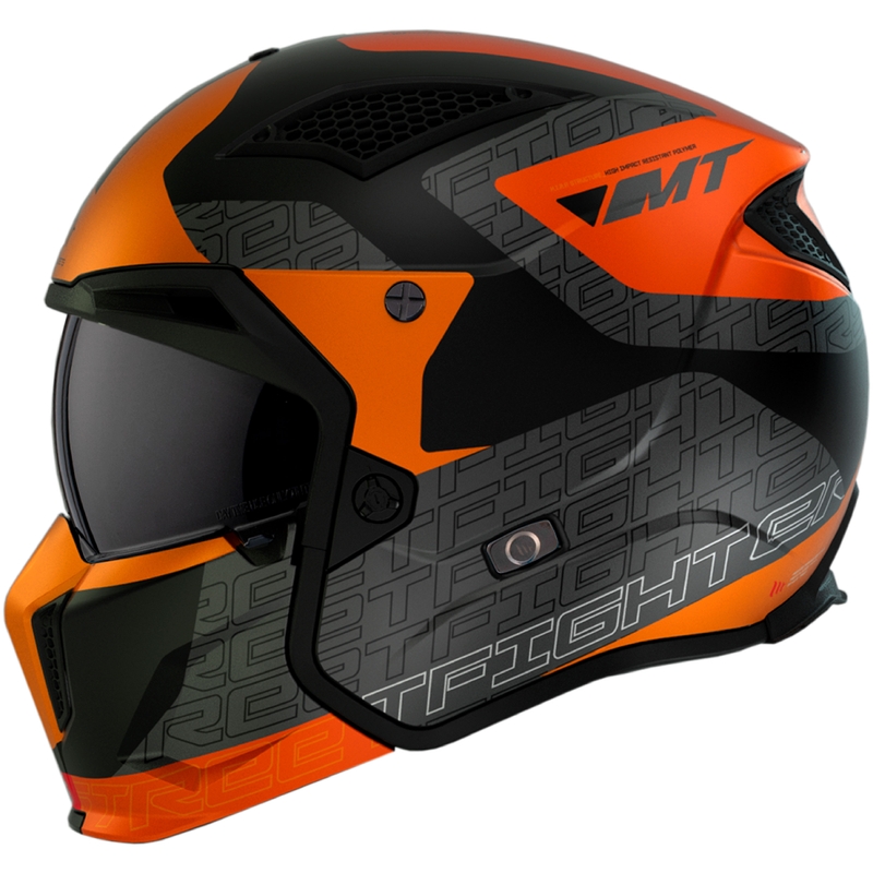 Cască de motocicletă MT Streetfighter SV Totem B4 negru-gri-albastru-portocaliu
