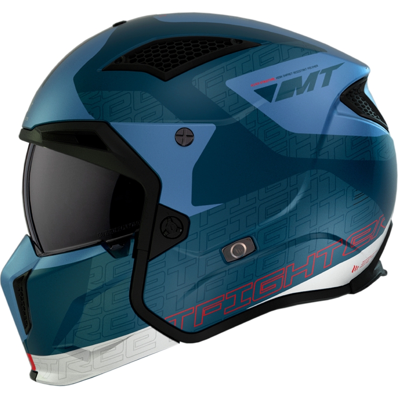 Cască de motociclist MT Streetfighter SV Totem C17 albă și albastră