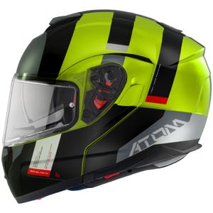 Cască de motociclist MT Atom SV Gorex C3 negru-gri-galben-fluo tip-up lichidare