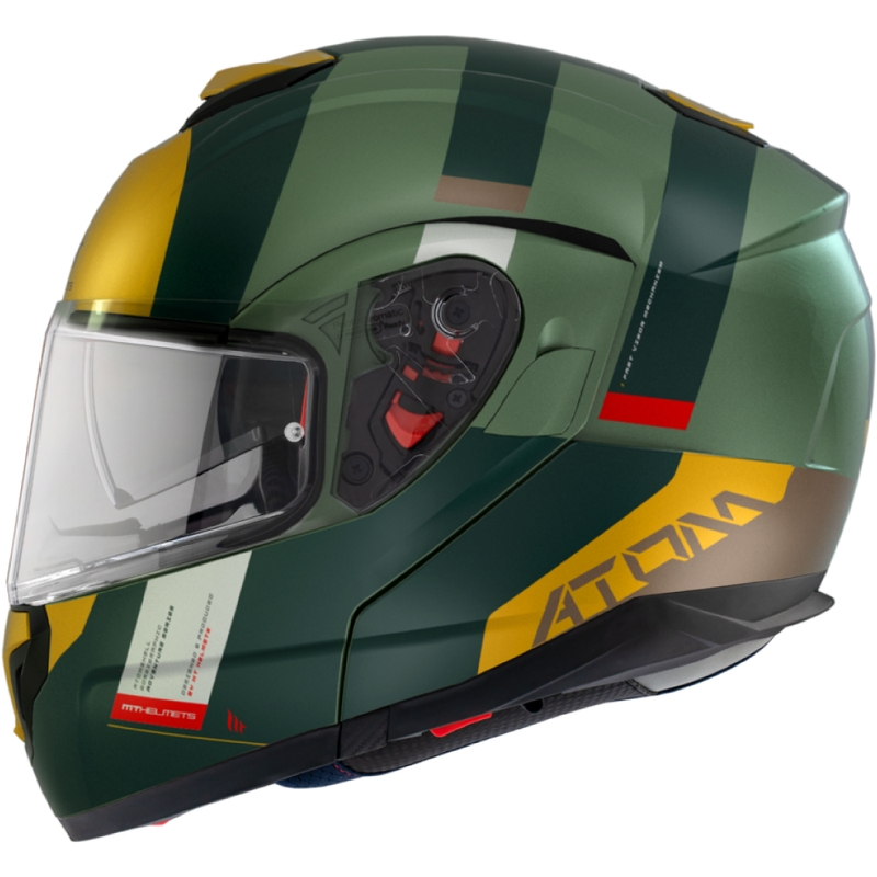 Cască de motocicletă flip-up MT Atom SV Gorex C6 galben-verde vânzare lichidare