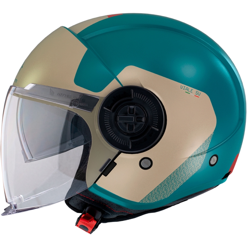 Casca moto open MT Viale SV S Beta E7 bej-turcoaz