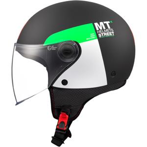 Casca moto deschisa MT STREET INBOARD D6 negru-verde mat