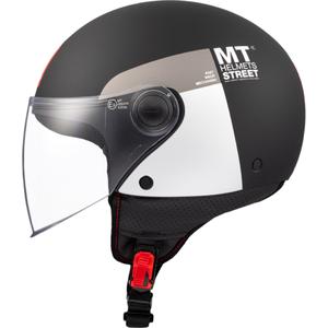 Casca moto deschisa MT STREET INBOARD D2 alb-negru mat