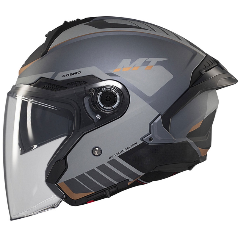 Casca open MT Cosmo SV Cruiser gri-negru mat
