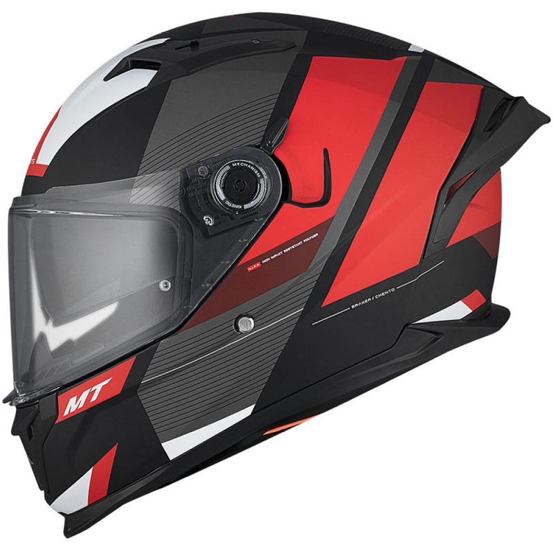 Casca moto integrala MT BRAKER SV Chento B5 negru-gri-rosu mat