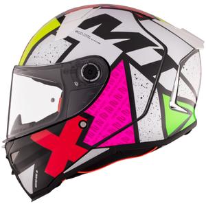 Casca moto integrala MT REVENGE 2 S Light CO alb-roz-galben lucios