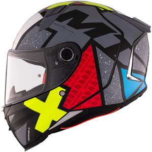 Casca moto integrala MT REVENGE 2 S Light CO negru-rosu-galben lucios