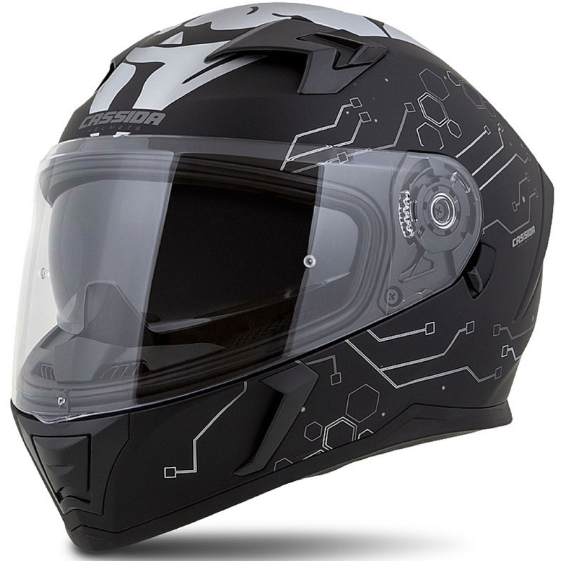 Cască de motocicletă Cassida 3.0 Hack Vision Integral gri-argintiu-negru mat lichidare