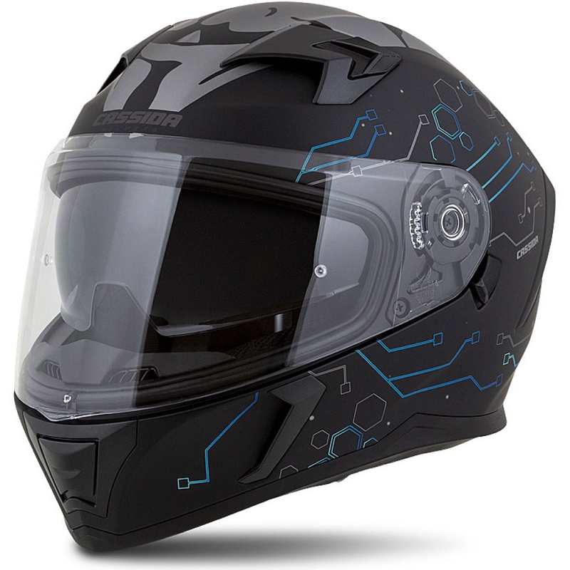 Casca de motocicletă integrată Cassida 3.0 Hack albastru-negru mat