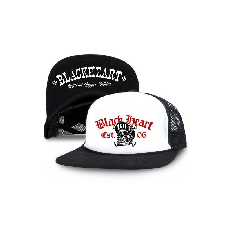 Șapcă pentru copii Black Heart Bones alb-negru