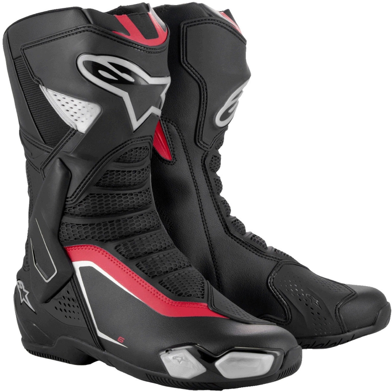 Cizme moto Alpinestars SMX-6 3 negru-argintiu-rosu
