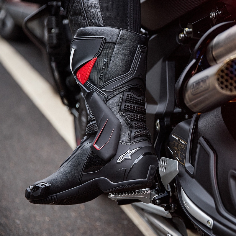 Ghete moto Alpinestars SMX-6 3 Drystar negru-rosu